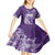 Polynesian Women's Day Kid Short Sleeve Dress Plumeria Passion - Purple LT7 - Polynesian Pride