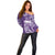 Polynesian Women's Day Off Shoulder Sweater Plumeria Passion - Purple LT7 - Polynesian Pride