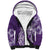 Polynesian Women's Day Sherpa Hoodie Plumeria Passion - Purple LT7 Unisex Purple - Polynesian Pride
