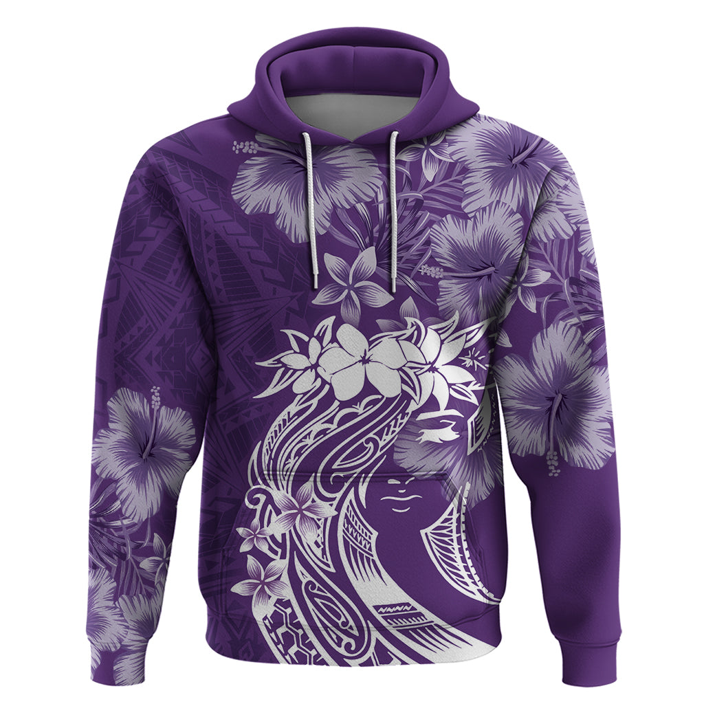 Polynesian Women's Day Zip Hoodie Plumeria Passion - Purple LT7 Pullover Hoodie Purple - Polynesian Pride