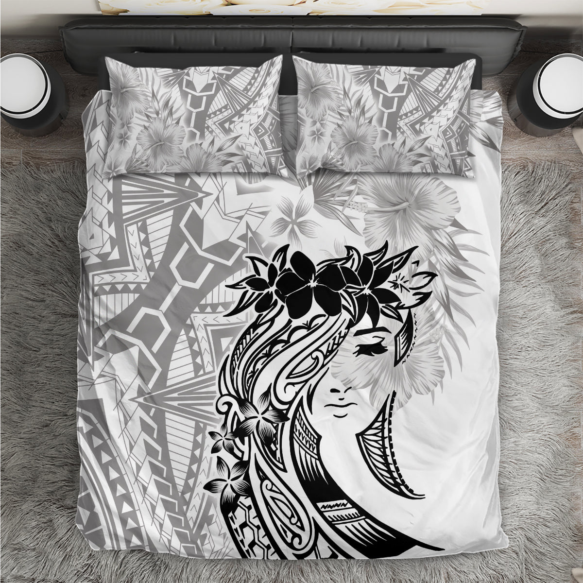 Polynesian Women's Day Bedding Set Plumeria Passion - White LT7 White - Polynesian Pride