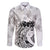 Polynesian Women's Day Family Matching Off Shoulder Short Dress and Hawaiian Shirt Plumeria Passion - White LT7 Dad's Shirt - Long Sleeve White - Polynesian Pride