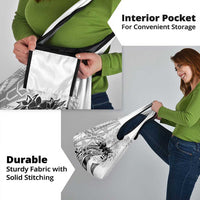 Polynesian Women's Day Grocery Bag Plumeria Passion - White