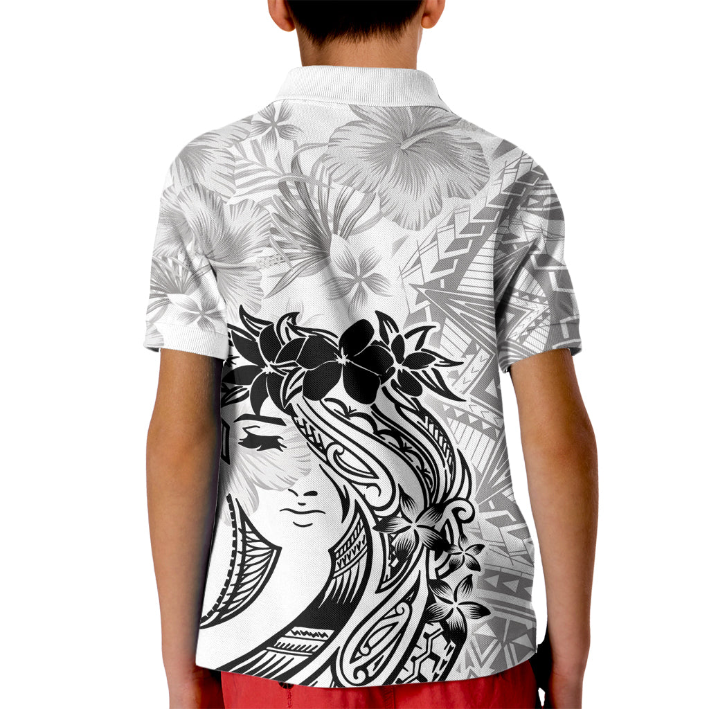 Polynesian Women's Day Kid Polo Shirt Plumeria Passion - White LT7 - Polynesian Pride