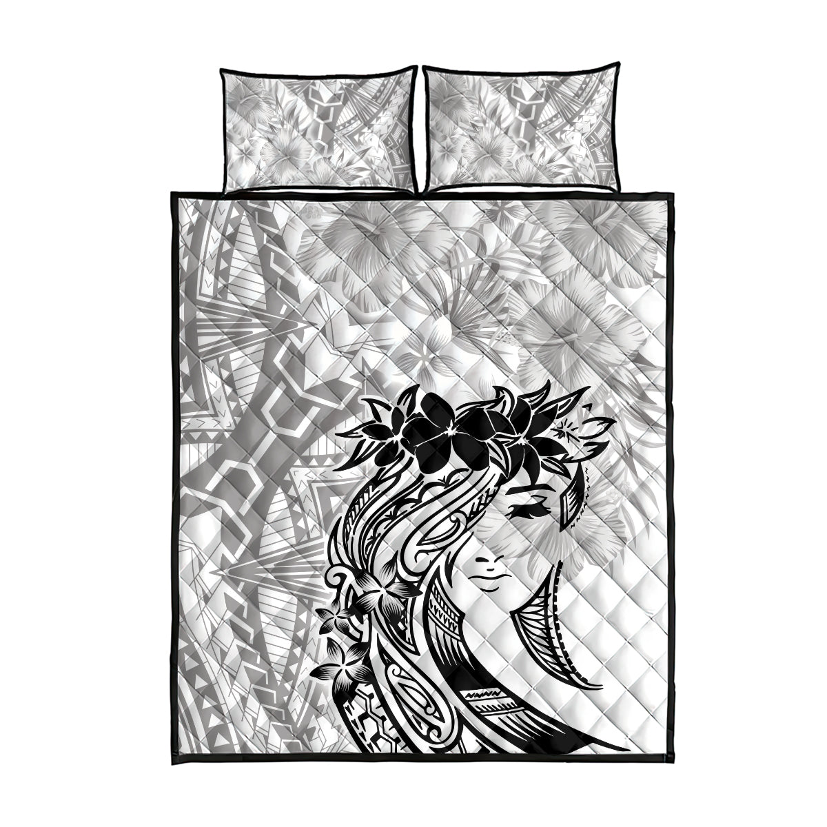 Polynesian Women's Day Quilt Bed Set Plumeria Passion - White LT7 - Polynesian Pride