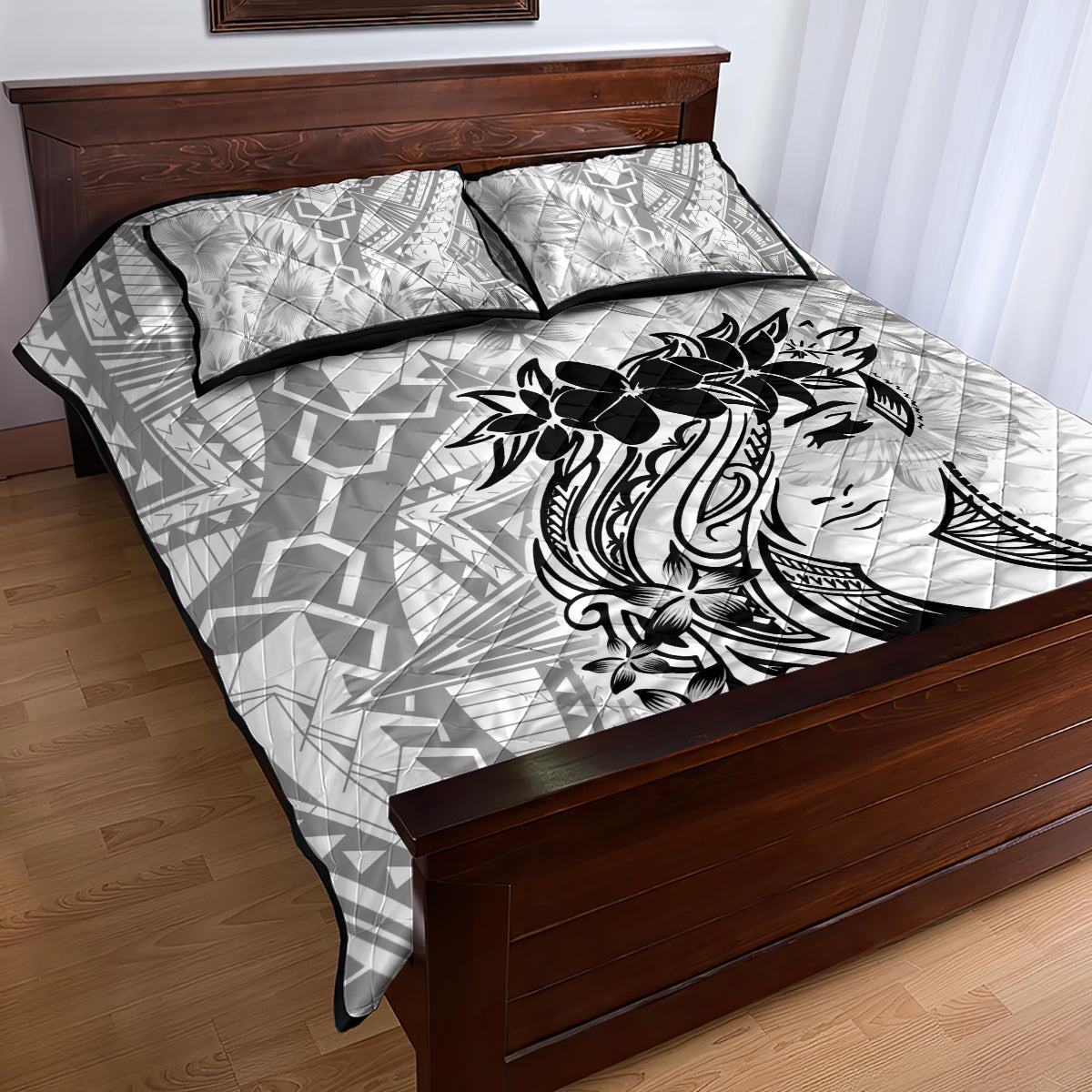 Polynesian Women's Day Quilt Bed Set Plumeria Passion - White LT7 - Polynesian Pride