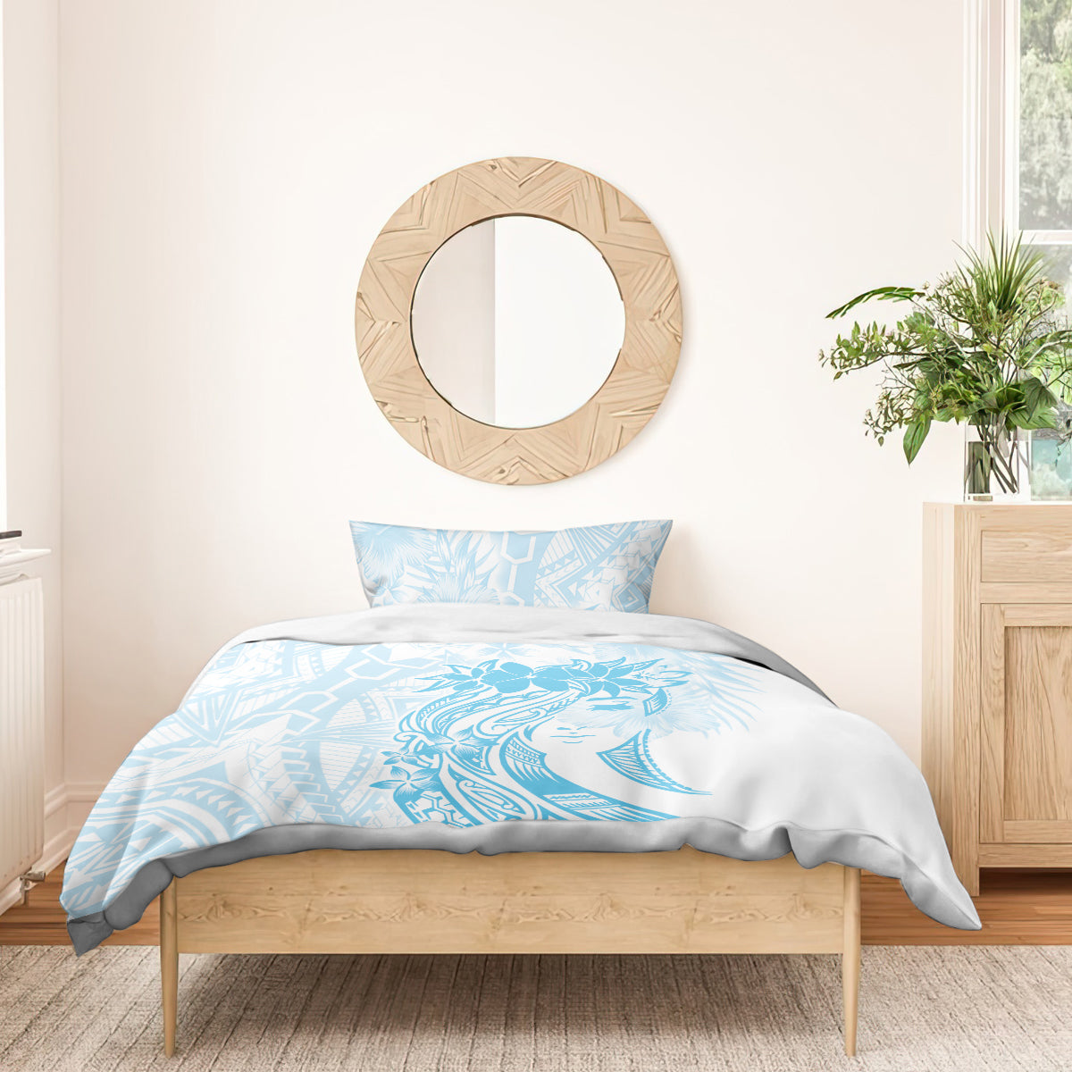 Polynesian Women's Day Bedding Set Plumeria Passion - Turquoise LT7 - Polynesian Pride