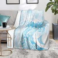 Polynesian Women's Day Blanket Plumeria Passion - Turquoise LT7 - Polynesian Pride