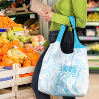 Polynesian Women's Day Grocery Bag Plumeria Passion - Turquoise
