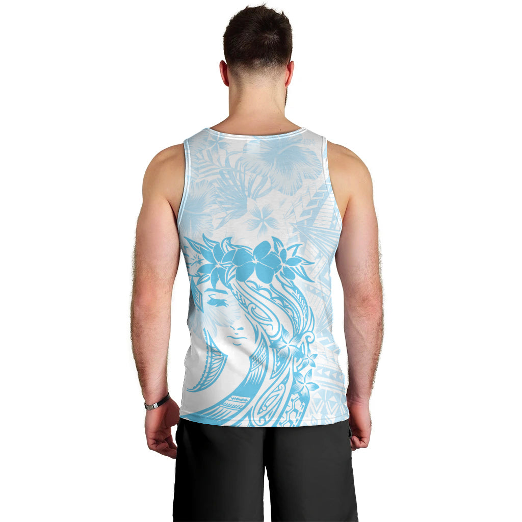 Polynesian Women's Day Men Tank Top Plumeria Passion - Turquoise LT7 - Polynesian Pride