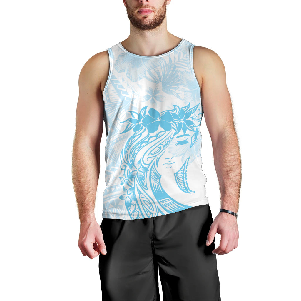 Polynesian Women's Day Men Tank Top Plumeria Passion - Turquoise LT7 - Polynesian Pride