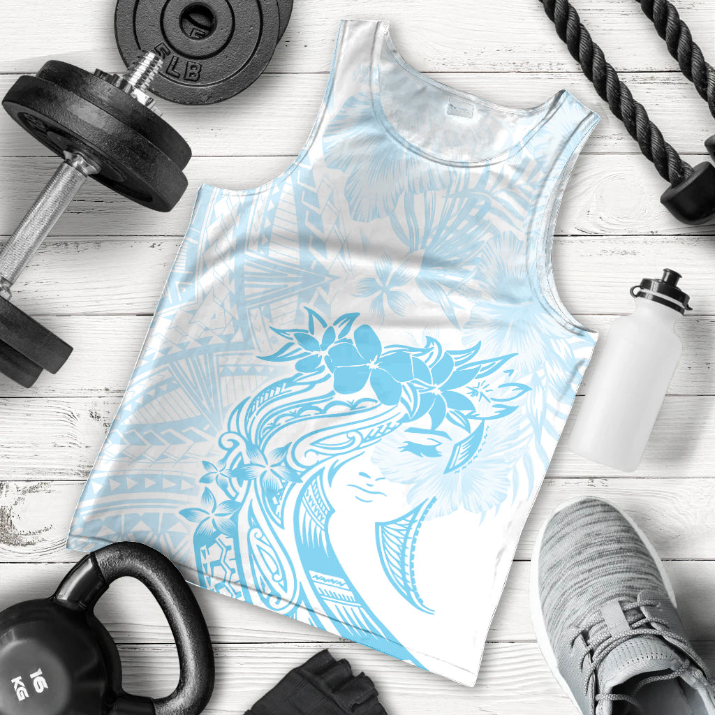 Polynesian Women's Day Men Tank Top Plumeria Passion - Turquoise LT7 - Polynesian Pride