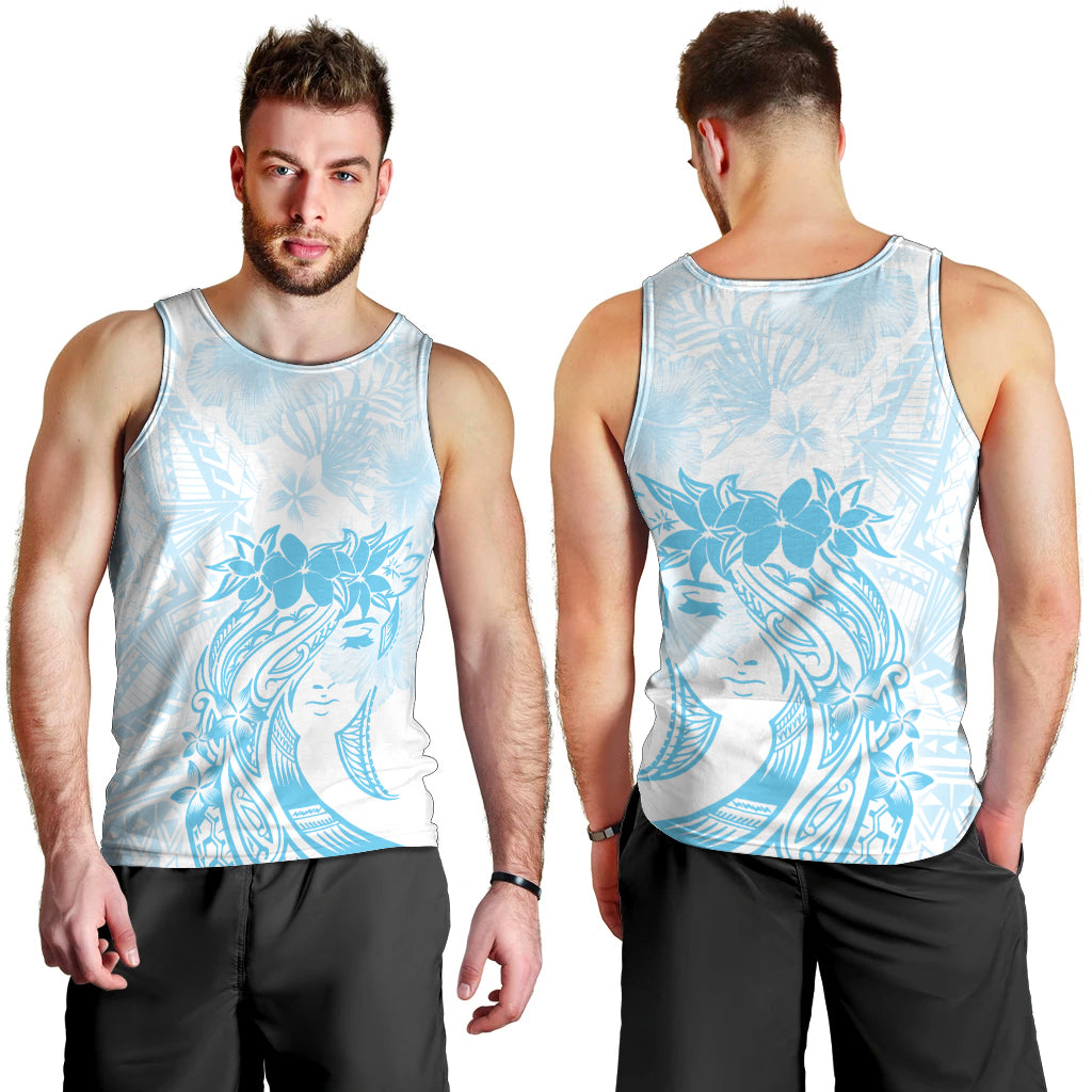 Polynesian Women's Day Men Tank Top Plumeria Passion - Turquoise LT7 - Polynesian Pride