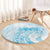 Polynesian Women's Day Round Carpet Plumeria Passion - Turquoise LT7 - Polynesian Pride