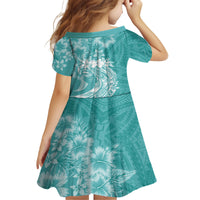 Polynesian Women's Day Family Matching Long Sleeve Bodycon Dress and Hawaiian Shirt Plumeria Passion - Teal LT7 - Polynesian Pride