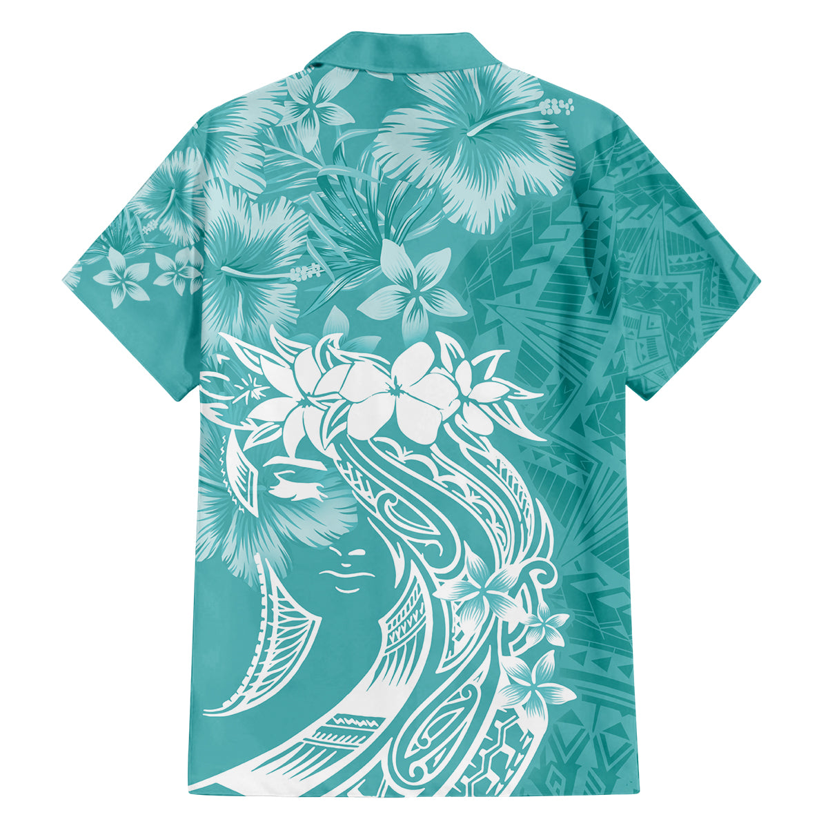 Polynesian Women's Day Family Matching Long Sleeve Bodycon Dress and Hawaiian Shirt Plumeria Passion - Teal LT7 - Polynesian Pride