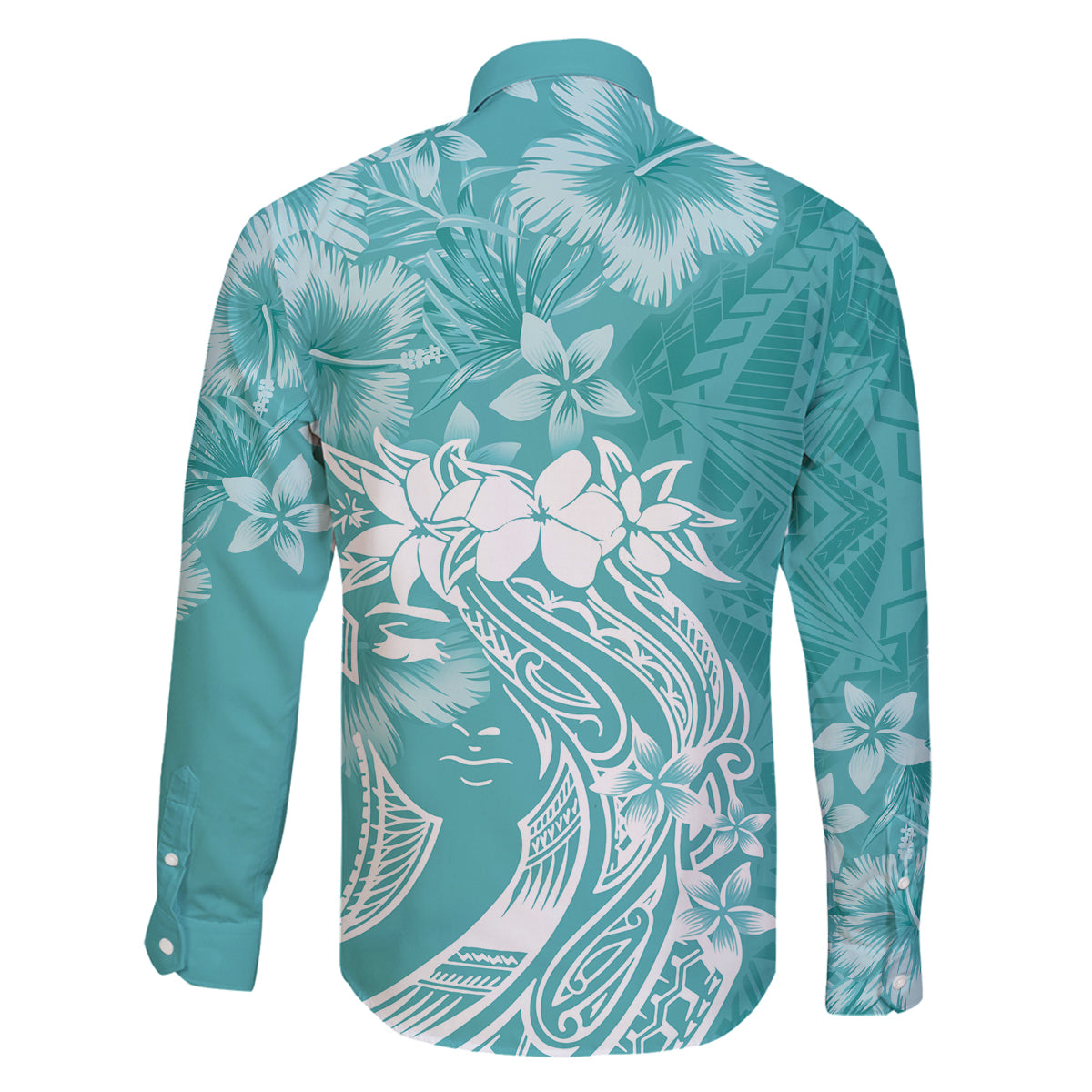 Polynesian Women's Day Family Matching Mermaid Dress and Hawaiian Shirt Plumeria Passion - Teal LT7 - Polynesian Pride