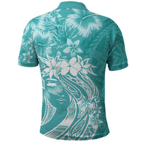 Polynesian Women's Day Polo Shirt Plumeria Passion - Teal LT7 - Polynesian Pride