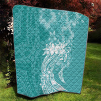 Polynesian Women's Day Quilt Plumeria Passion - Teal LT7 - Polynesian Pride
