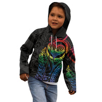 New Zealand Pride Kid Hoodie Takatapui Rainbow Fern