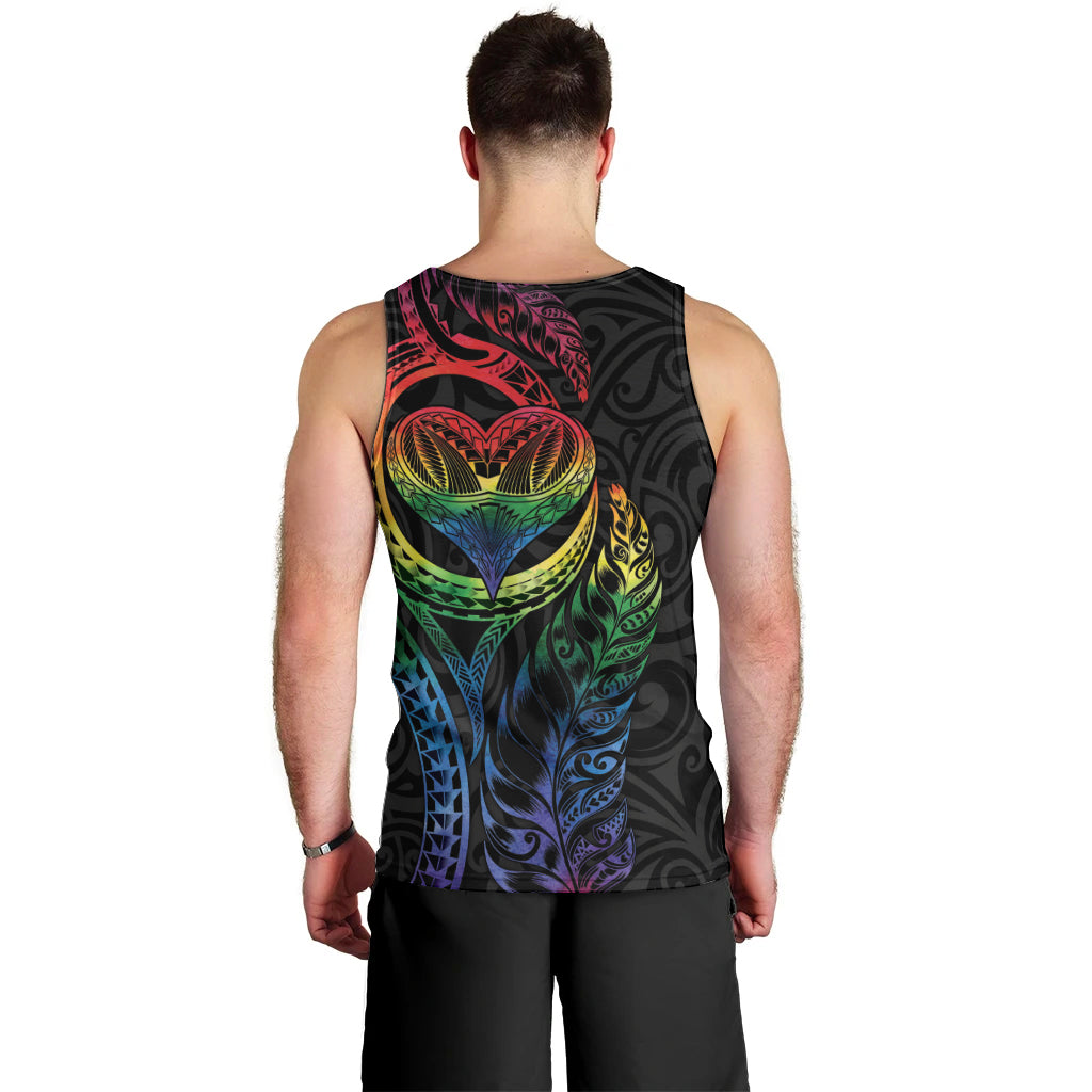 New Zealand Pride Men Tank Top Takatapui Rainbow Fern