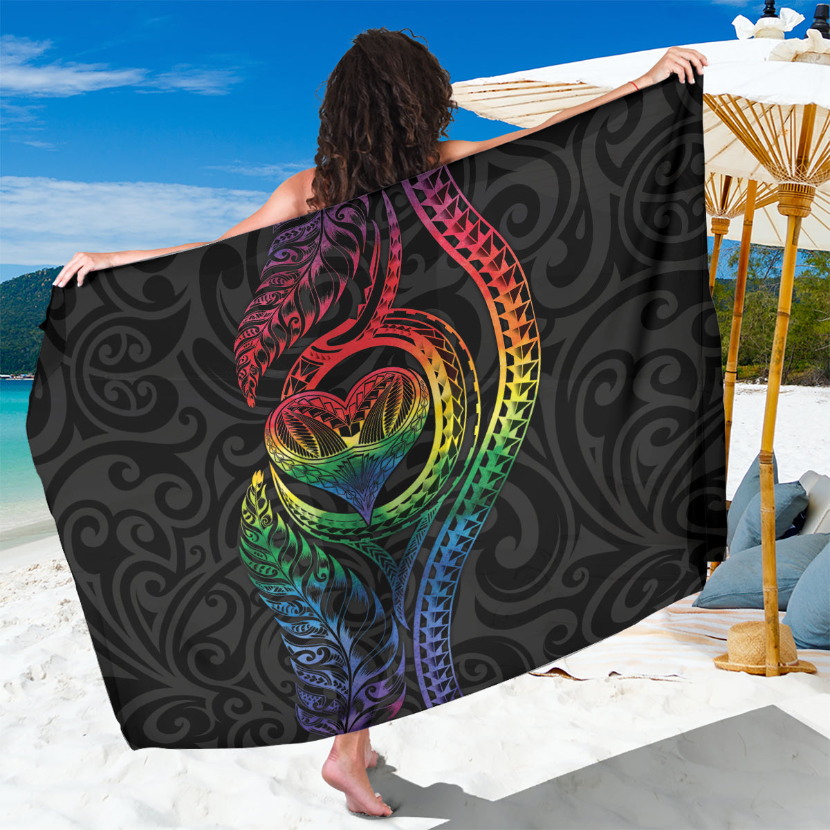 New Zealand Pride Sarong Takatapui Rainbow Fern