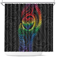 New Zealand Pride Shower Curtain Takatapui Rainbow Fern