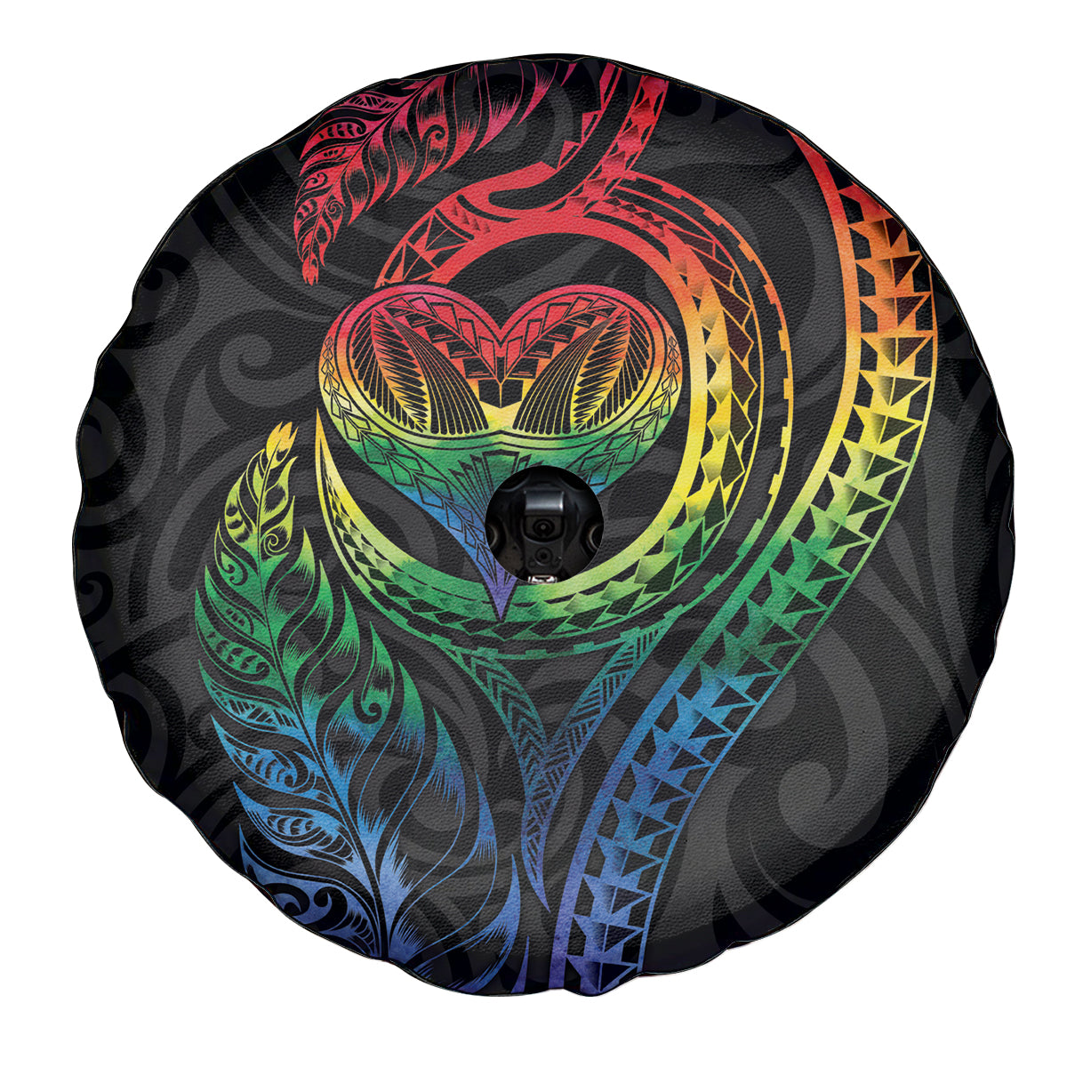 New Zealand Pride Spare Tire Cover Takatapui Rainbow Fern