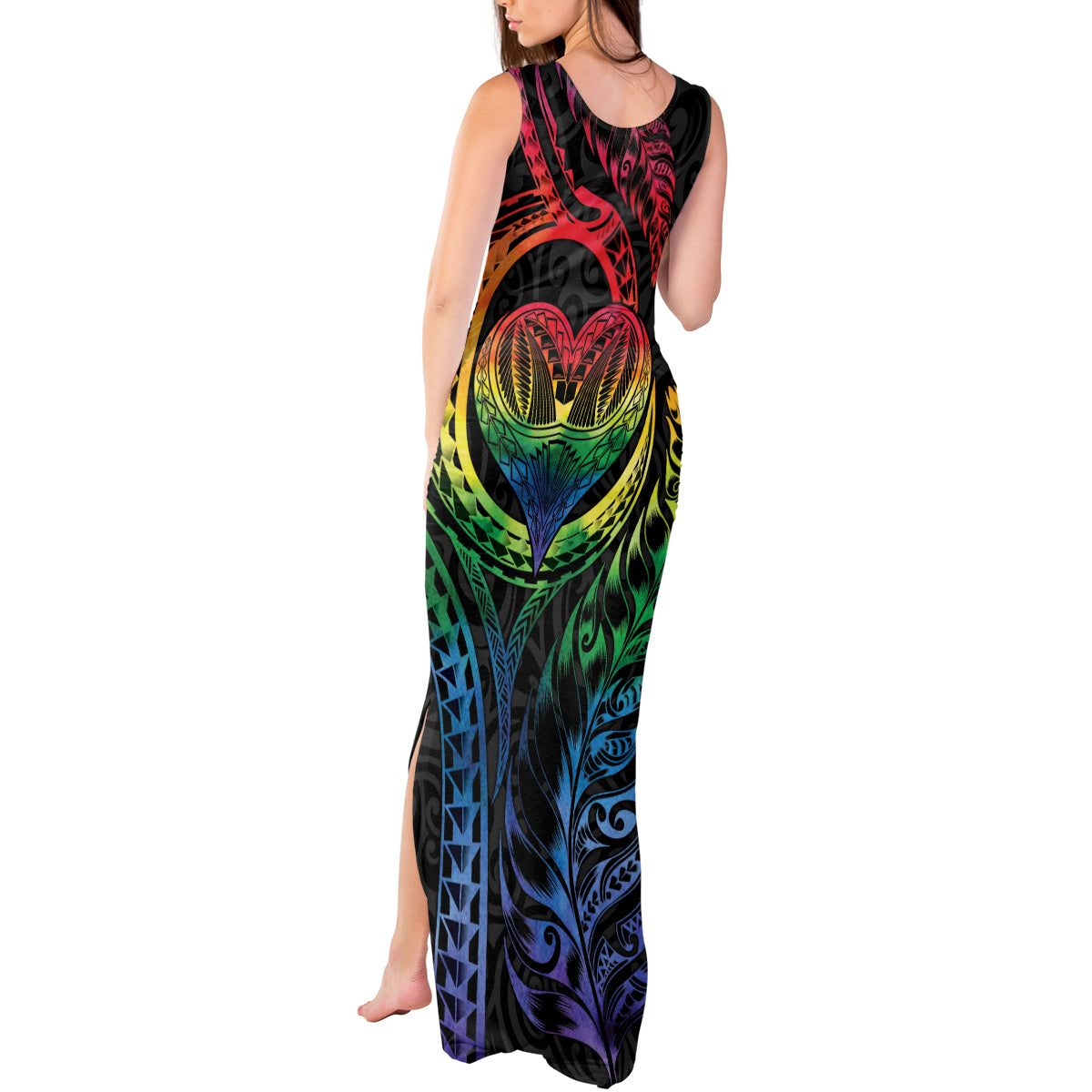 New Zealand Pride Tank Maxi Dress Takatapui Rainbow Fern