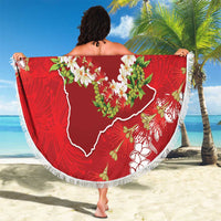 Hawaii Island Flowers Lei Beach Blanket Ohia Lehua Scarlet Red LT7 - Polynesian Pride