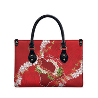 Hawaii Island Flowers Lei Leather Bag Ohia Lehua Scarlet Red LT7 - Polynesian Pride
