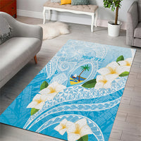 Guam Chamorro Guasali Flowers Area Rug Aqua Gradient LT7
