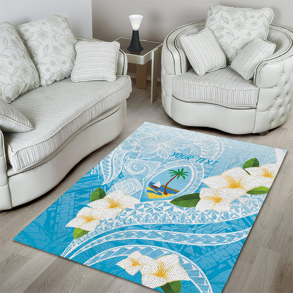 Guam Chamorro Guasali Flowers Area Rug Aqua Gradient LT7