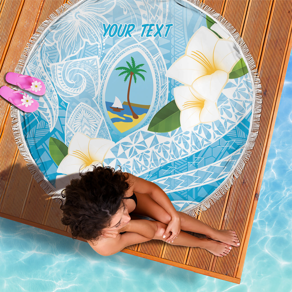 Guam Chamorro Guasali Flowers Beach Blanket Aqua Gradient LT7