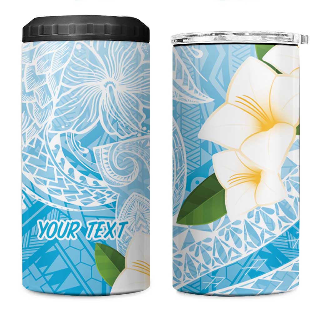 Guam Chamorro Guasali Flowers 4 in 1 Can Cooler Tumbler Aqua Gradient