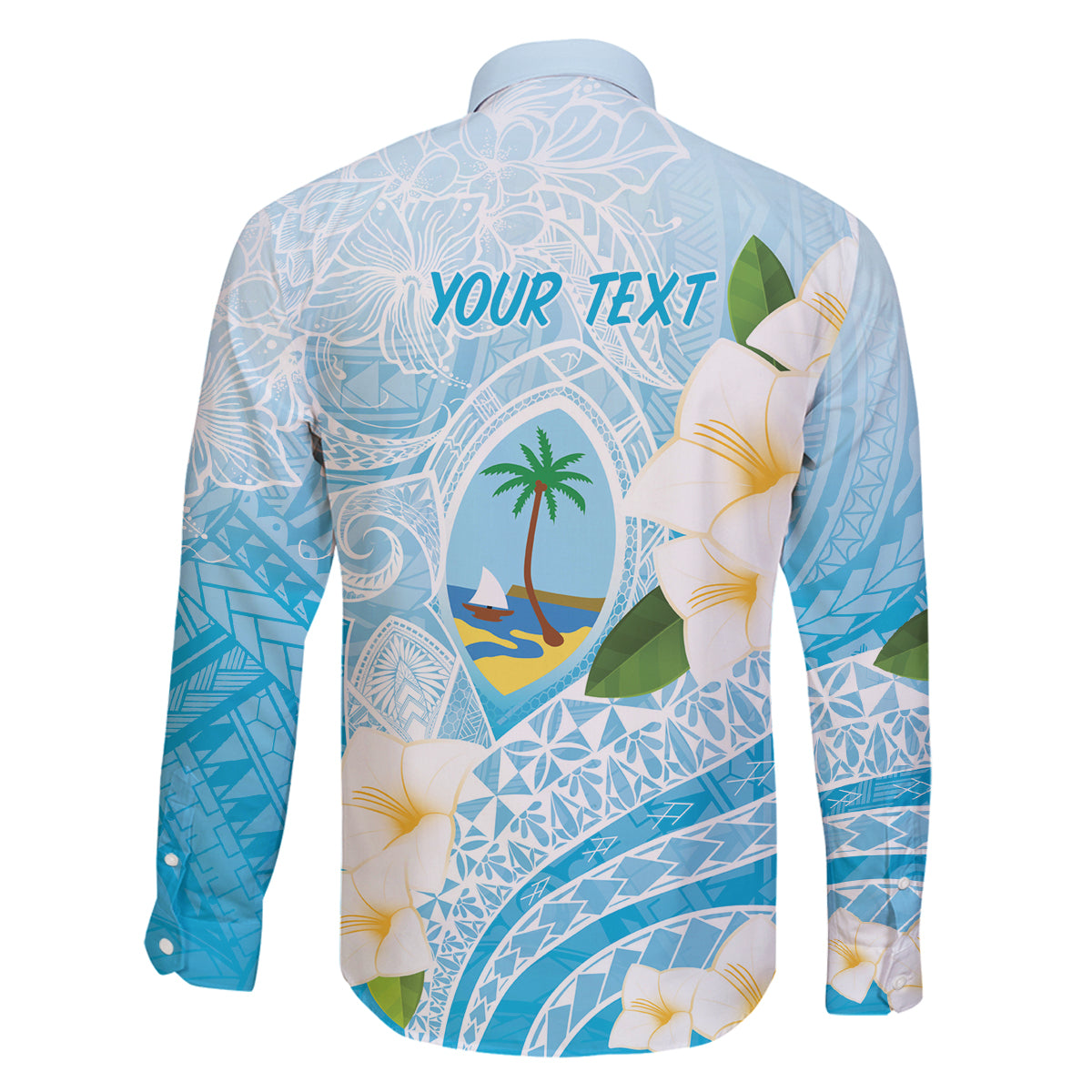 Guam Chamorro Guasali Flowers Family Matching Summer Maxi Dress and Hawaiian Shirt Aqua Gradient LT7 - Polynesian Pride