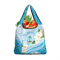 Guam Chamorro Guasali Flowers Grocery Bag Aqua Gradient