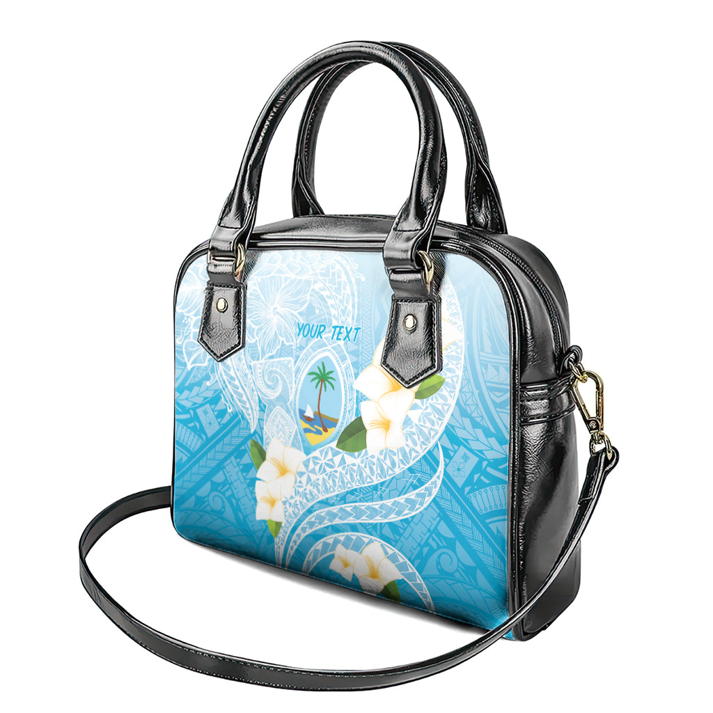 Guam Chamorro Guasali Flowers Shoulder Handbag Aqua Gradient LT7