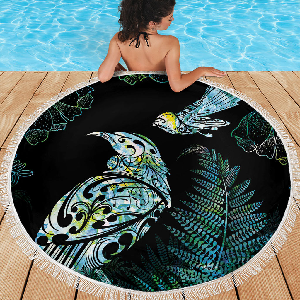 Aotearoa Maori Mahuru Beach Blanket Spring Time - Paua Shell Green LT7 - Polynesian Pride