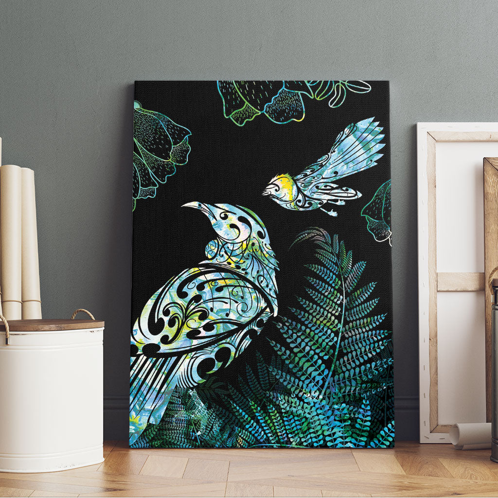 Aotearoa Maori Mahuru Canvas Wall Art Spring Time - Paua Shell Green LT7 - Polynesian Pride