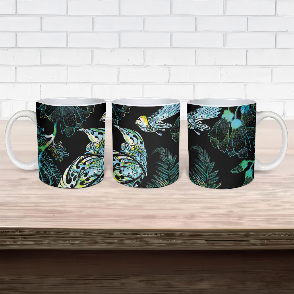 Aotearoa Maori Mahuru Ceramic Mug Spring Time - Paua Shell Green LT7 - Polynesian Pride