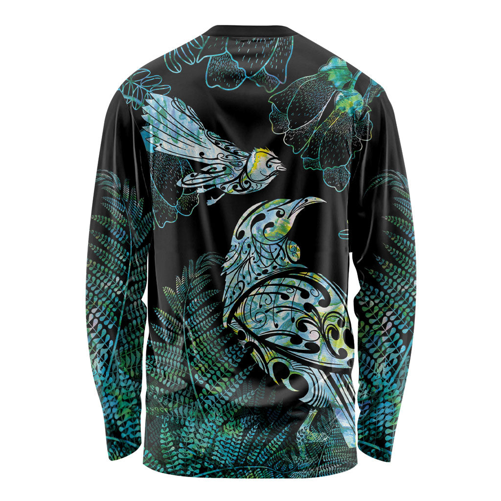Aotearoa Maori Mahuru Long Sleeve Shirt Spring Time - Paua Shell Green LT7 - Polynesian Pride