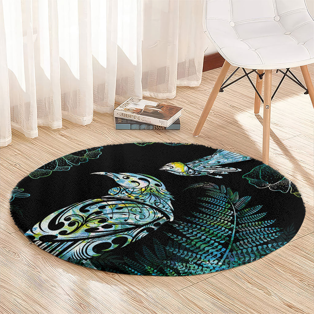 Aotearoa Maori Mahuru Round Carpet Spring Time - Paua Shell Green LT7 - Polynesian Pride