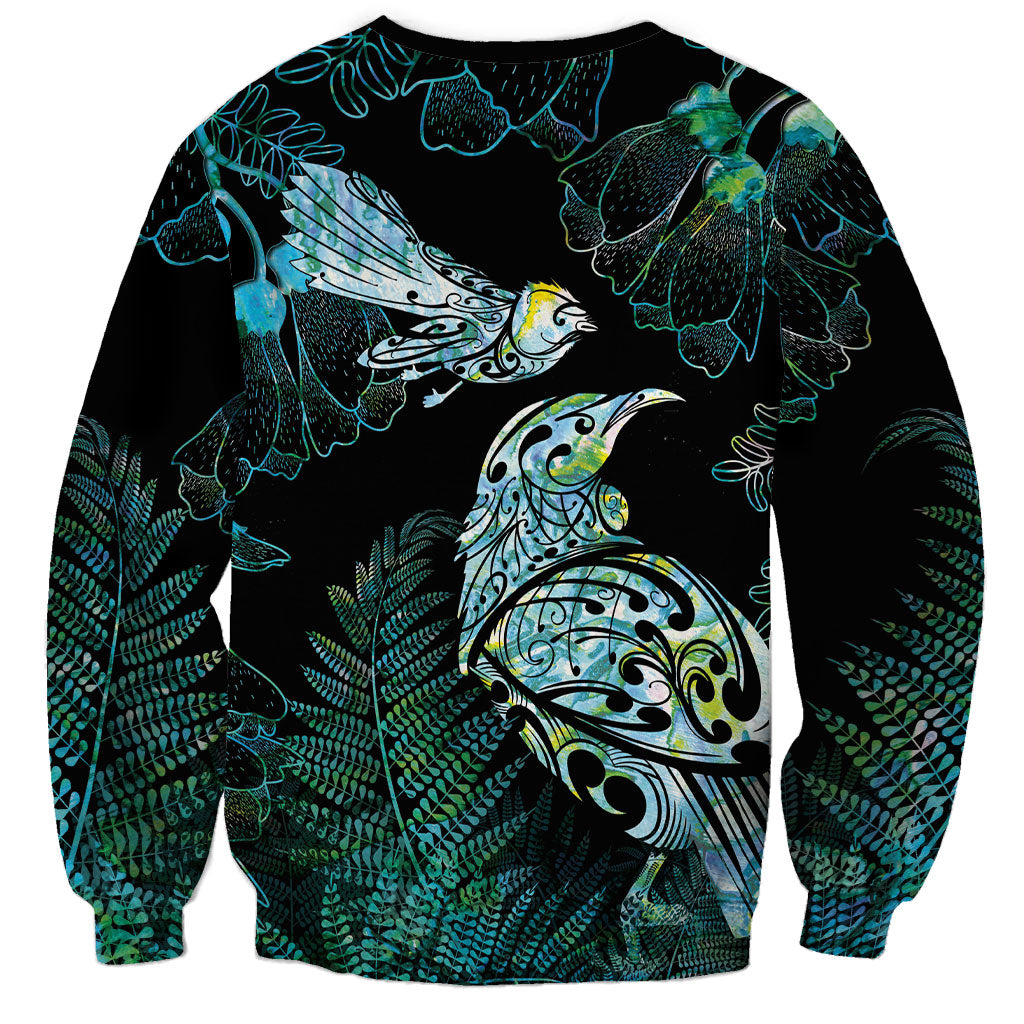 Aotearoa Maori Mahuru Sweatshirt Spring Time - Paua Shell Green LT7 - Polynesian Pride