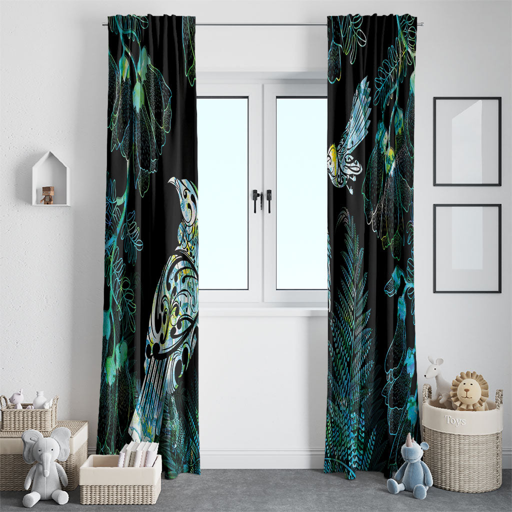 Aotearoa Maori Mahuru Window Curtain Spring Time - Paua Shell Green LT7 - Polynesian Pride