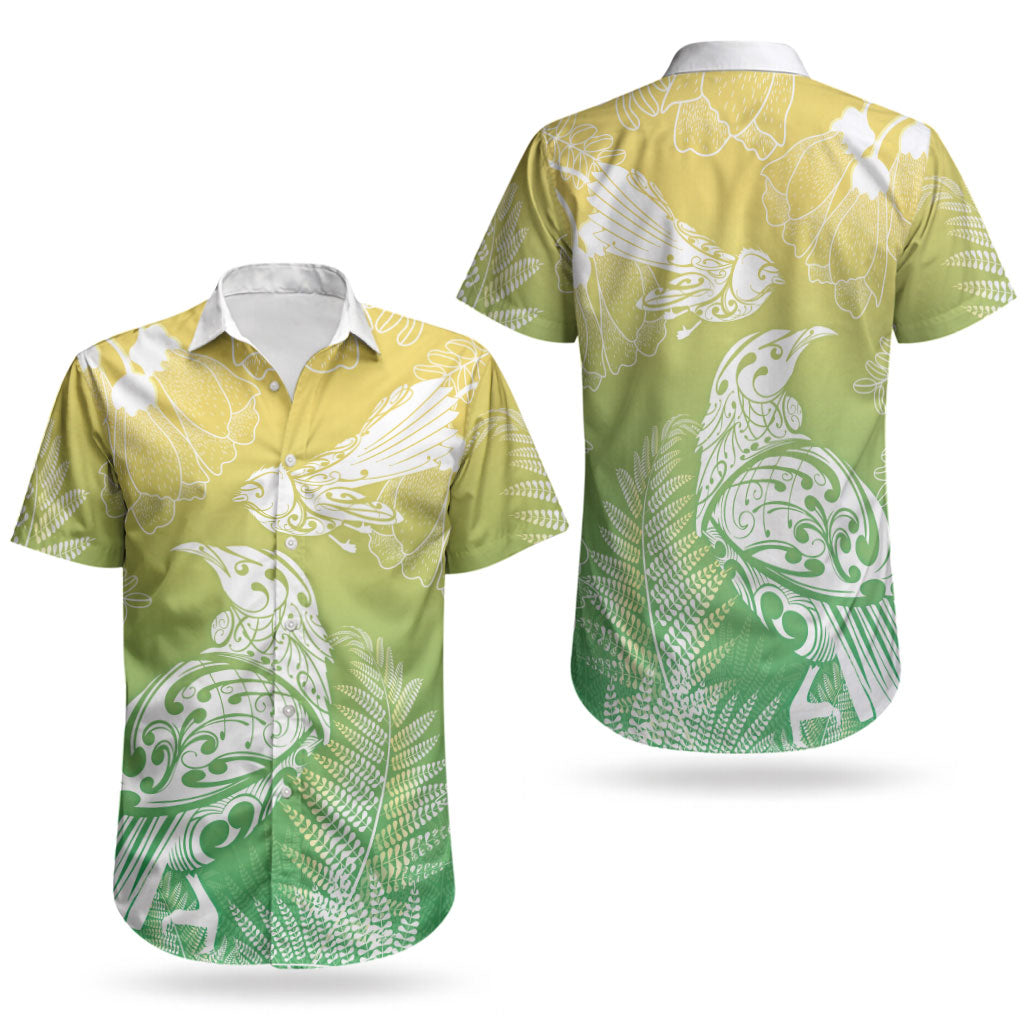 Aotearoa Maori Mahuru Tui With Pikawakawa Couples Matching Mermaid Dress and Hawaiian Shirt Spring Time LT7 - Polynesian Pride