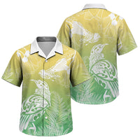 Aotearoa Maori Mahuru Tui With Pikawakawa Family Matching Tank Maxi Dress and Hawaiian Shirt Spring Time LT7 Son's Shirt Green - Polynesian Pride