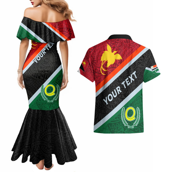 Personalised Penama Day Couples Matching Mermaid Dress and Long Sleeve Button Shirts Proud To Be A Ni-Van Beauty Pacific Flower LT03 main image 1