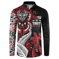 Aotearoa Toitu Te Tiriti Button Sweatshirt Whakairo Wheku LT7 Black - Polynesian Pride
