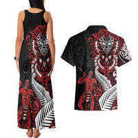 Aotearoa Toitu Te Tiriti Couples Matching Tank Maxi Dress and Hawaiian Shirt Whakairo Wheku
